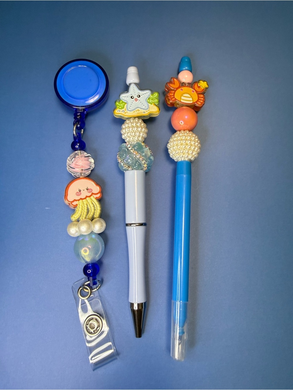New Beaded Badge, Pen and Marker Set